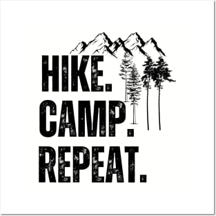 Hike Camp Repeat Posters and Art